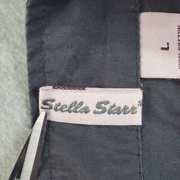 Stella Star Jacket Womens Large Gray Ruffled Cropped Full Zip - Picture 2 of 10